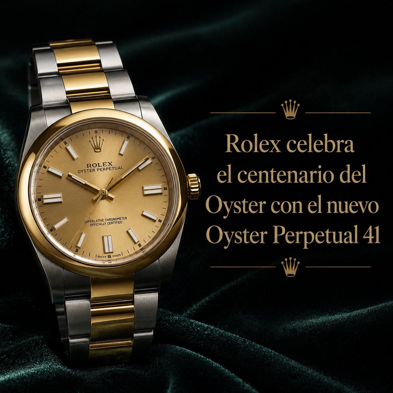 Reloj Rolex Oyster Perpetual 41 centenario en acero y oro amarillo