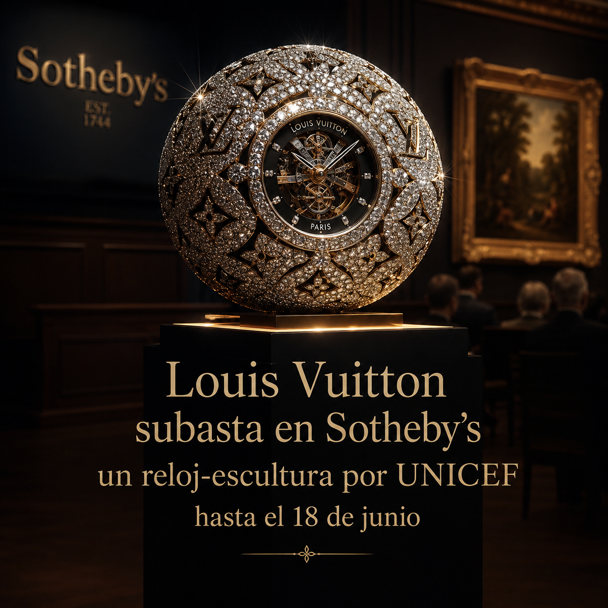 Reloj-escultura Unity Time Object de Louis Vuitton subastado en Sotheby's a beneficio de UNICEF