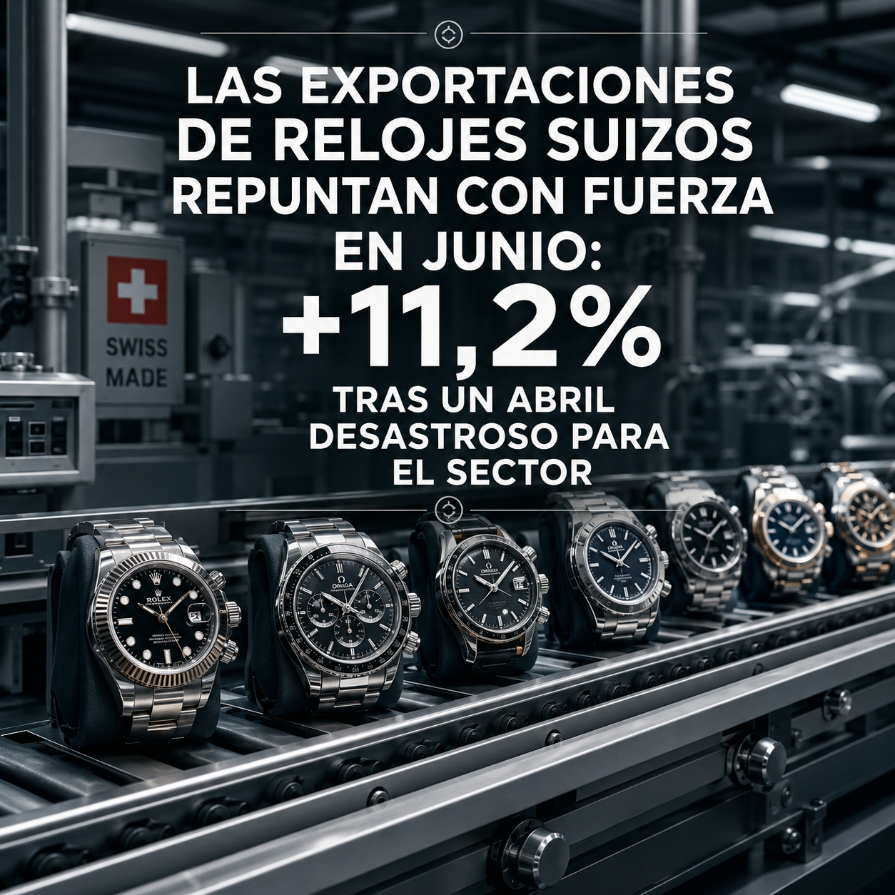 Las exportaciones de relojes suizos repuntan con fuerza en junio: +11,2% tras un abril desastroso para el sector